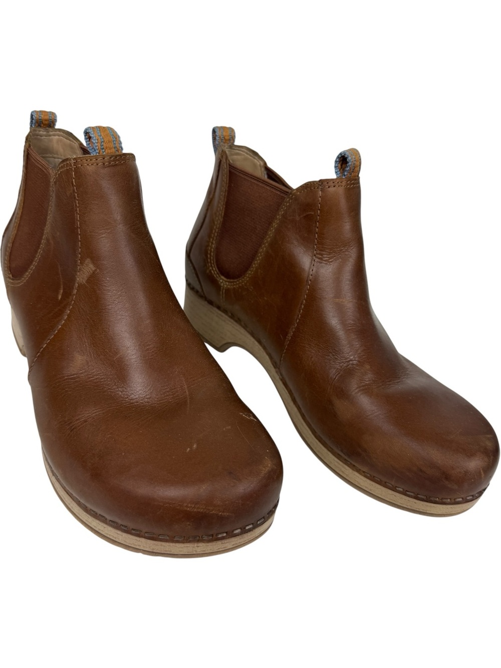 Dansko Leather Chelsea Clog Tan Brown Boots